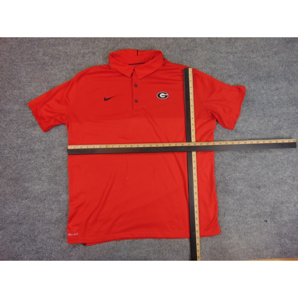 Georgia Bulldogs Polo Shirt Mens XL Red Nike Dri-Fit Short Sleeve SEC UGA - Picture 4 of 8